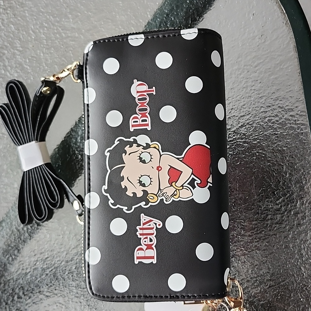 Betty Boop NWT wristlet with crossbody strap